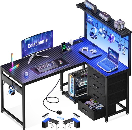 Shaped gaming desk with - gaming,