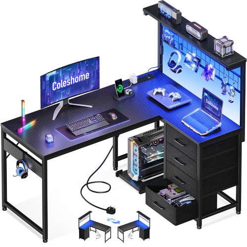 Shaped gaming desk - desk, with