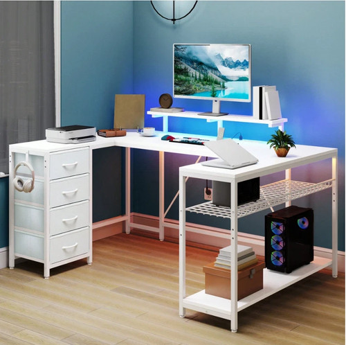 Shaped gaming desk - gaming, corner