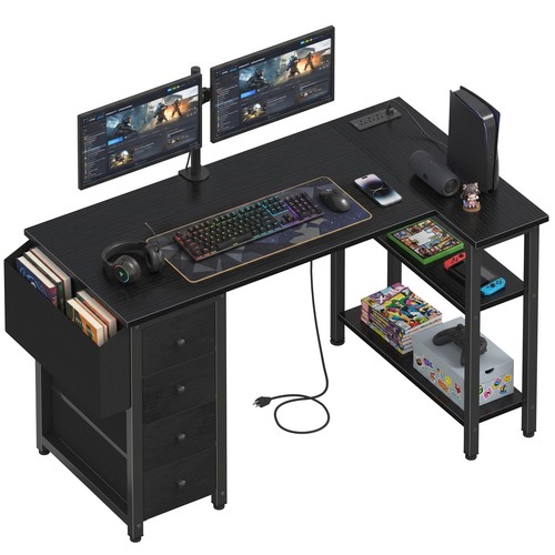 Shaped gaming desk with - l,