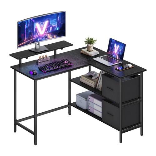 Shaped computer desk - l,