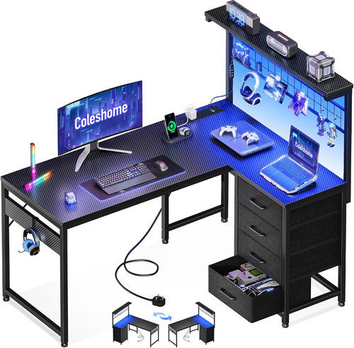 Shaped gaming desk with - desk,