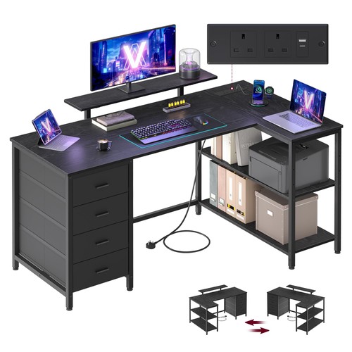 Vasagle shaped corner desk - l,