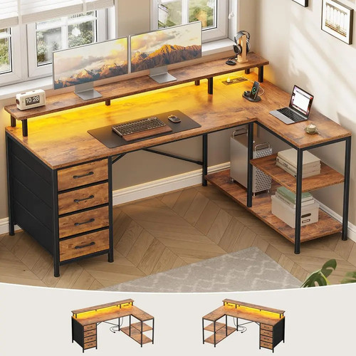 Shaped desk with - with, 4