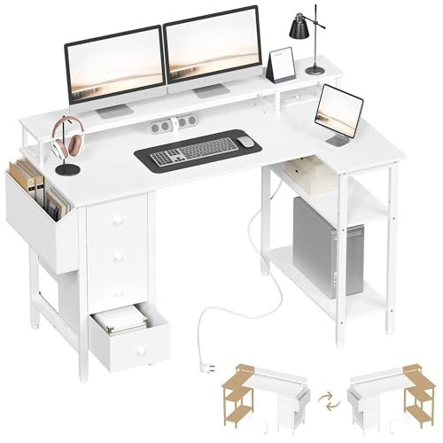 Corner desk with drawers - corner,