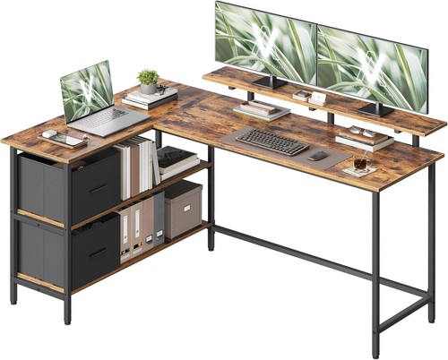 Shaped desk with spacious - shaped,