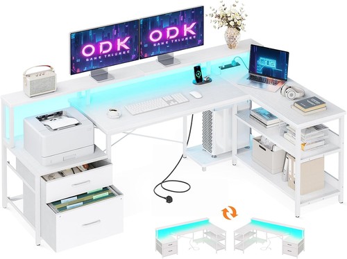Odk corner desk with drawers - desk,