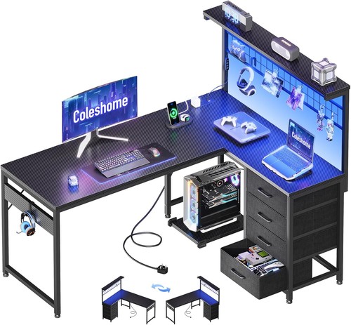 Coleshome shaped gaming desk - shaped,