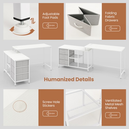 Shaped computer desk - computer, with