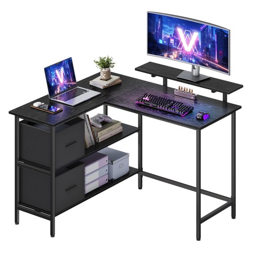Elegant shaped desk - l-shaped, two
