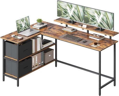 Shaped desk with spacious - desk,