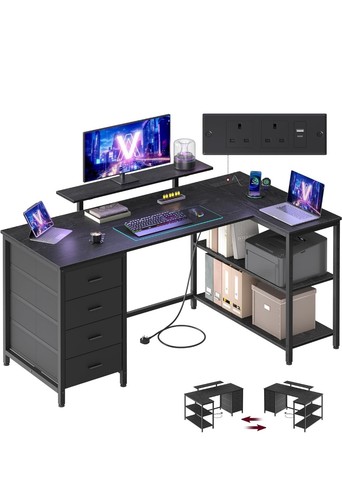 Shaped corner desk - l,