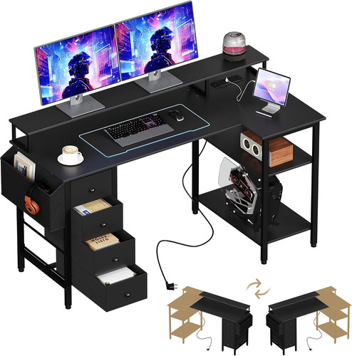 Corner gaming desk with - gaming,