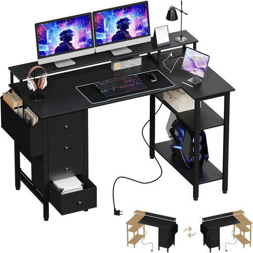 Corner desk with drawers - corner,