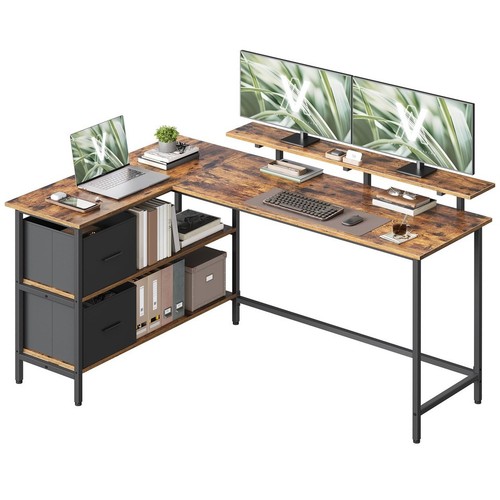 Shaped desk with - l,