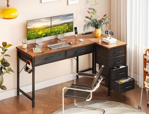 Shaped computer desk with - desk,