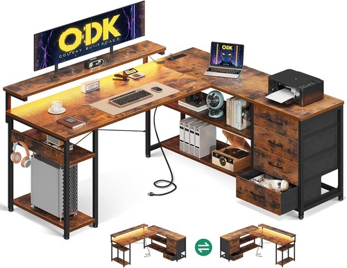 Odk corner desk with - desk, drawers