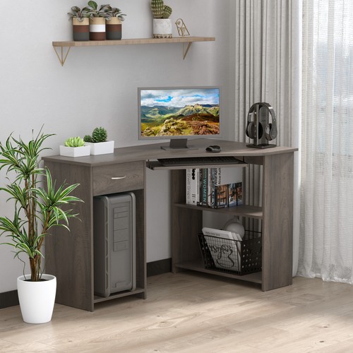 Shaped corner computer desk - computer,