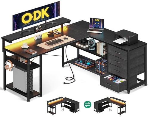 Shaped corner desk with - corner,