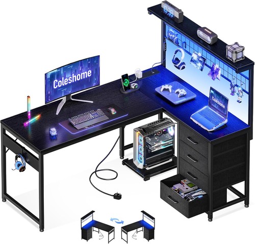 Shaped gaming desk with - gaming,
