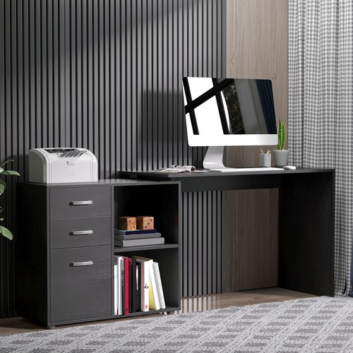 Shaped computer desk - l,