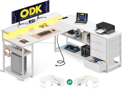 Corner desk with drawers - desk,