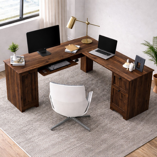 Shaped computer desk corner - shaped,