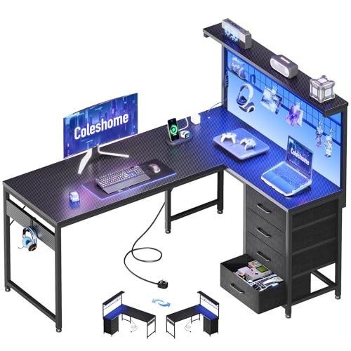 Corner desk with - with, drawers
