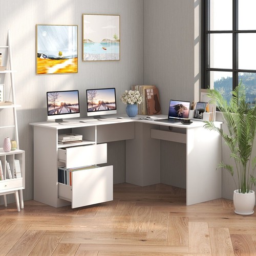 Shaped computer desk 150cm - l,