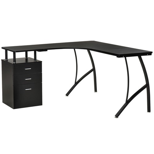 Homcom shaped corner - l-shaped, desk