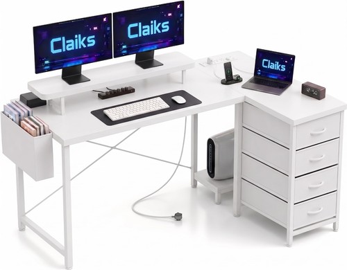 Corner desk with drawers - desk,