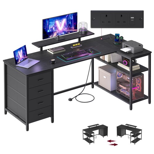 Shaped corner desk with - shaped,