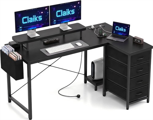 Shaped computer desk - computer,
