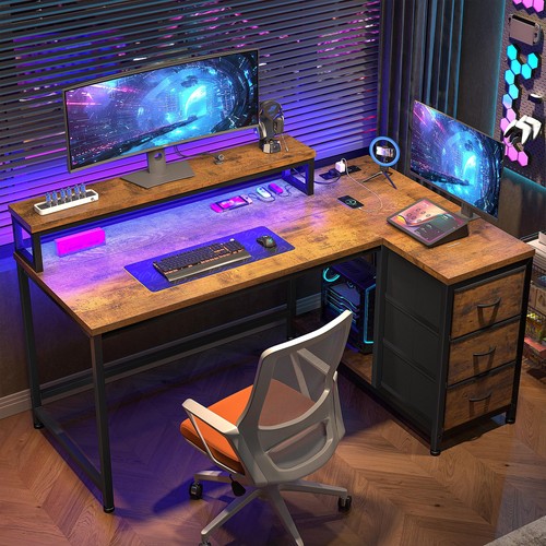 Shaped computer desk - l,