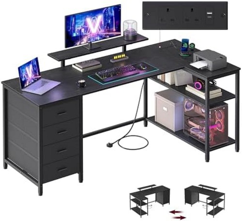 Shaped corner desk with - shaped,