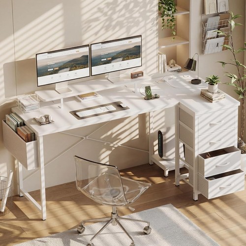 Corner desk with drawers - with,