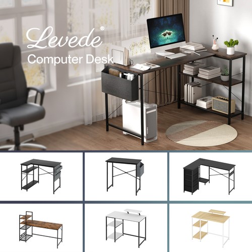 Levede computer desk shaped - levede,