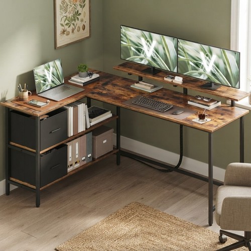 Shaped computer desk with - l-shaped,