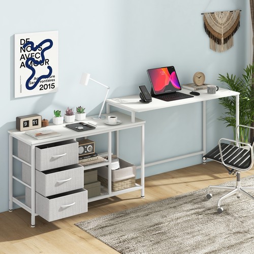 Shaped desk with power - with,