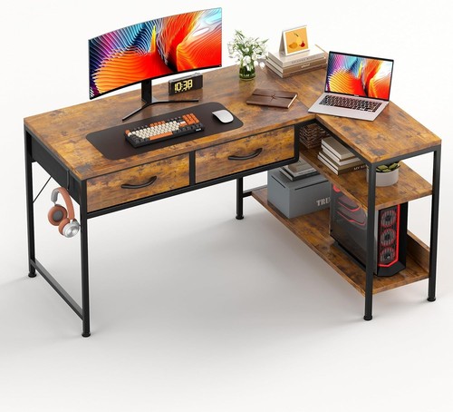 Shaped computer desk with 2 - desk,