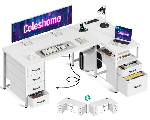 Shaped computer desk - l,