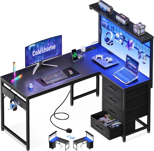 Coleshome shaped gaming desk - coleshome,