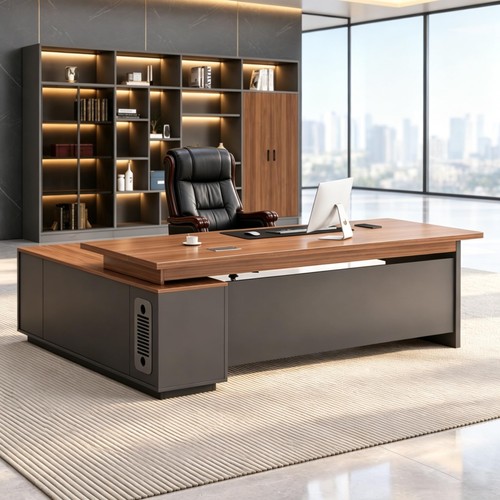 Shaped executive desk with - shaped,