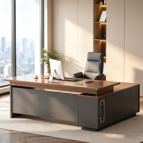 Shaped executive desk - executive, with