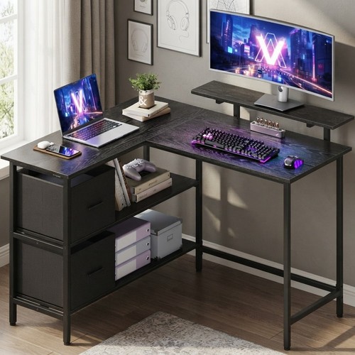 Versatile shaped desk with 2 - l-shaped,