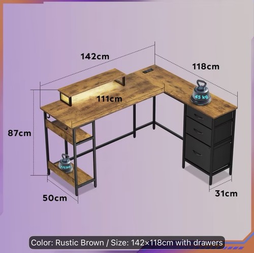 Corner desk with drawers - corner,